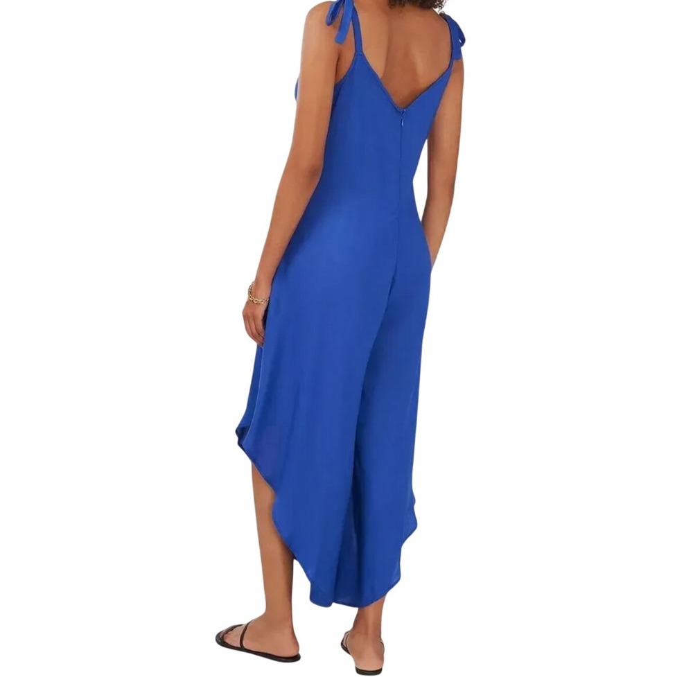 Vince Camuto Womens Cobalt Blue Rayon Flowy Jumpsuit Afterglow Size M - Picture 2 of 6